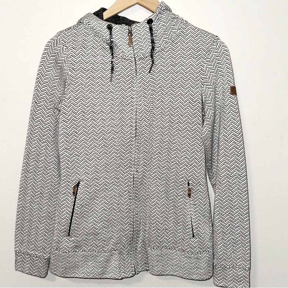 Roxy Hooded Zip Up Sweater Size L